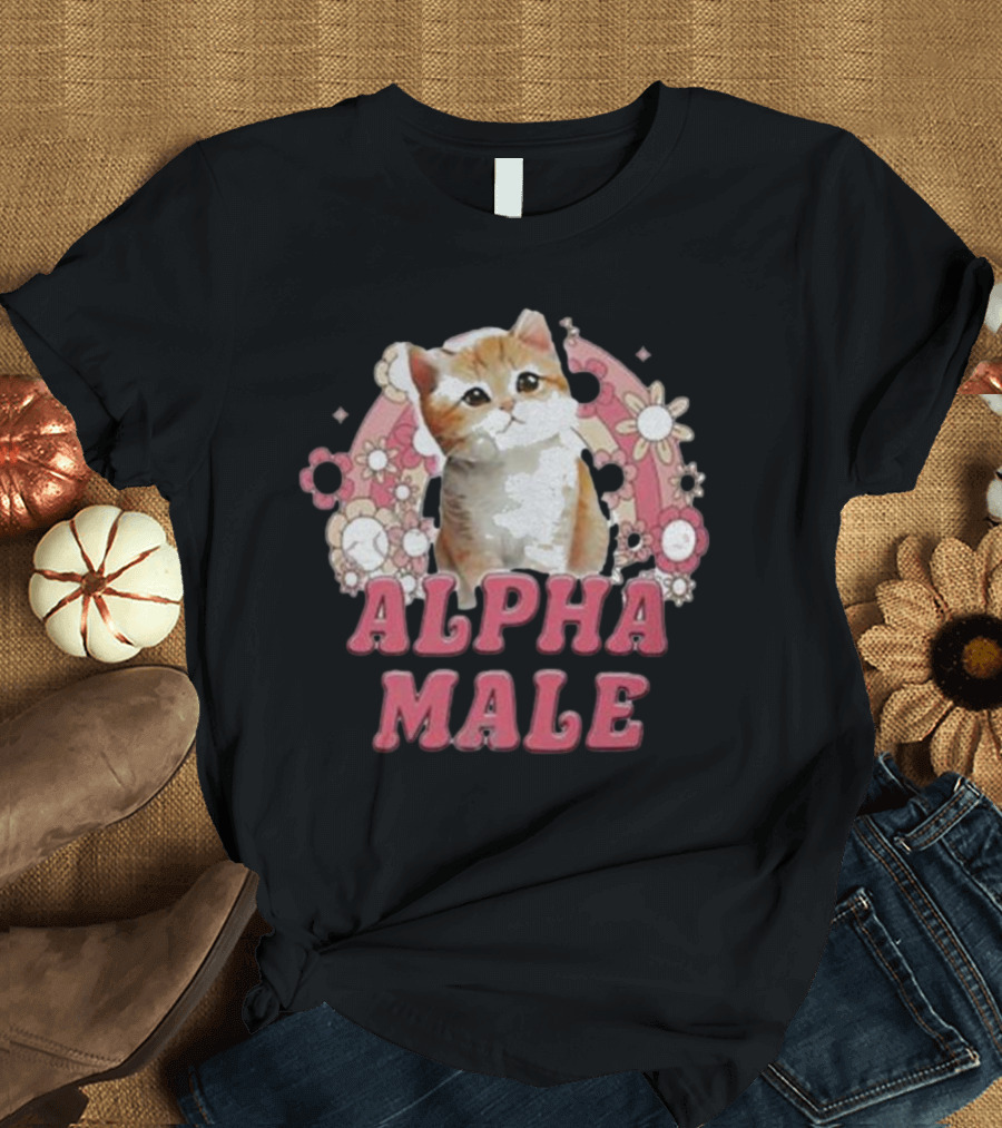 Alpha Male Vasaricore Kitten with Flowers T-Shirt