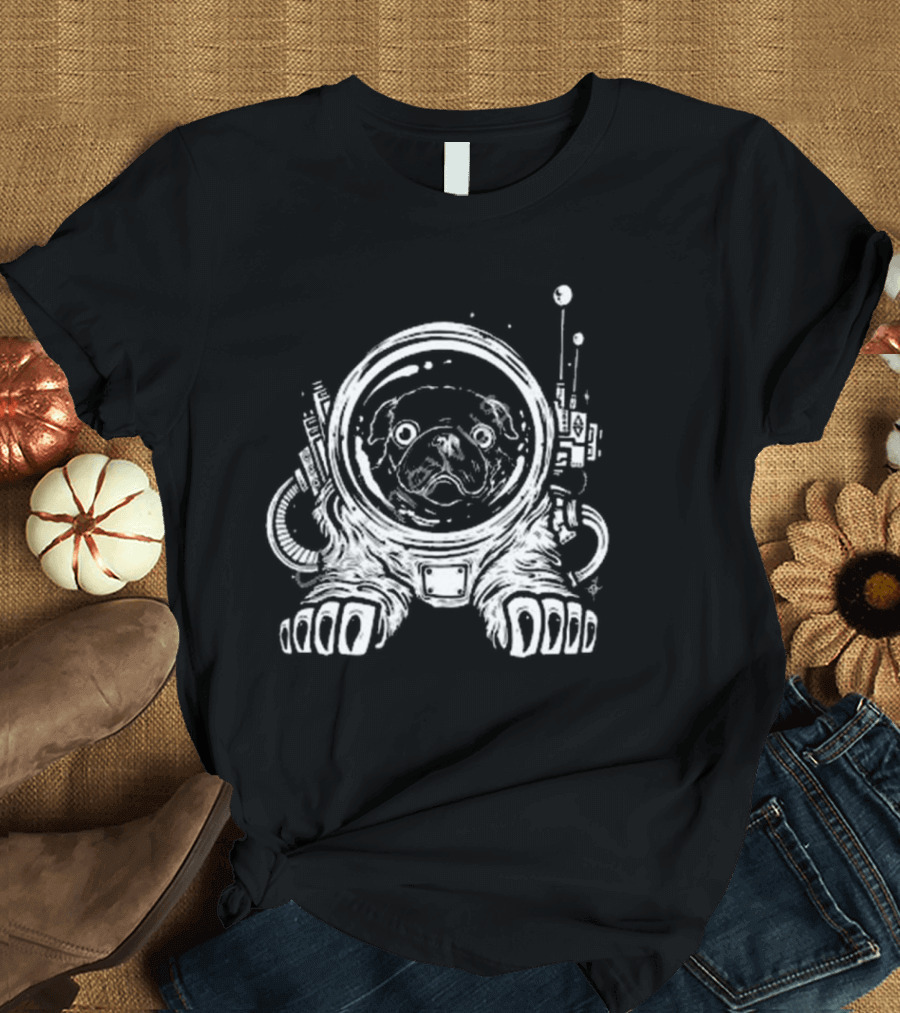 Space Pug Astronaut Cosmic Adventure T-Shirt