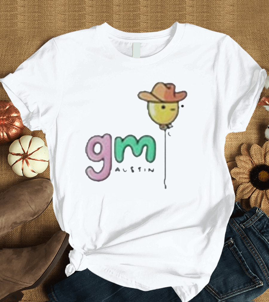 Gm Austin Doodles Balloon with Cowboy Hat T-Shirt