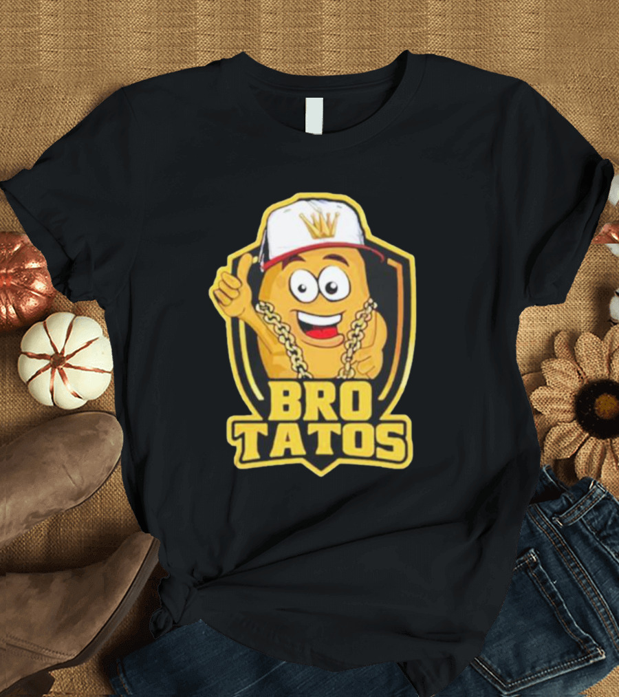 Brotatos Cartoon Potato with Gold Chain and Cap T-Shirt