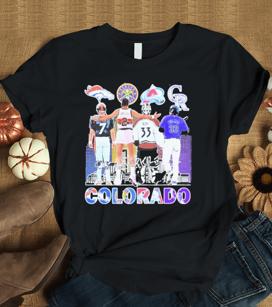 Colorado Avalanche Denver Broncos Denver Nuggets City Champions Colorado Rockies T-Shirt