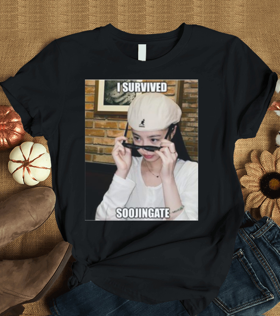 I Survived Soojingate Beret Sunglasses Meme T-Shirt
