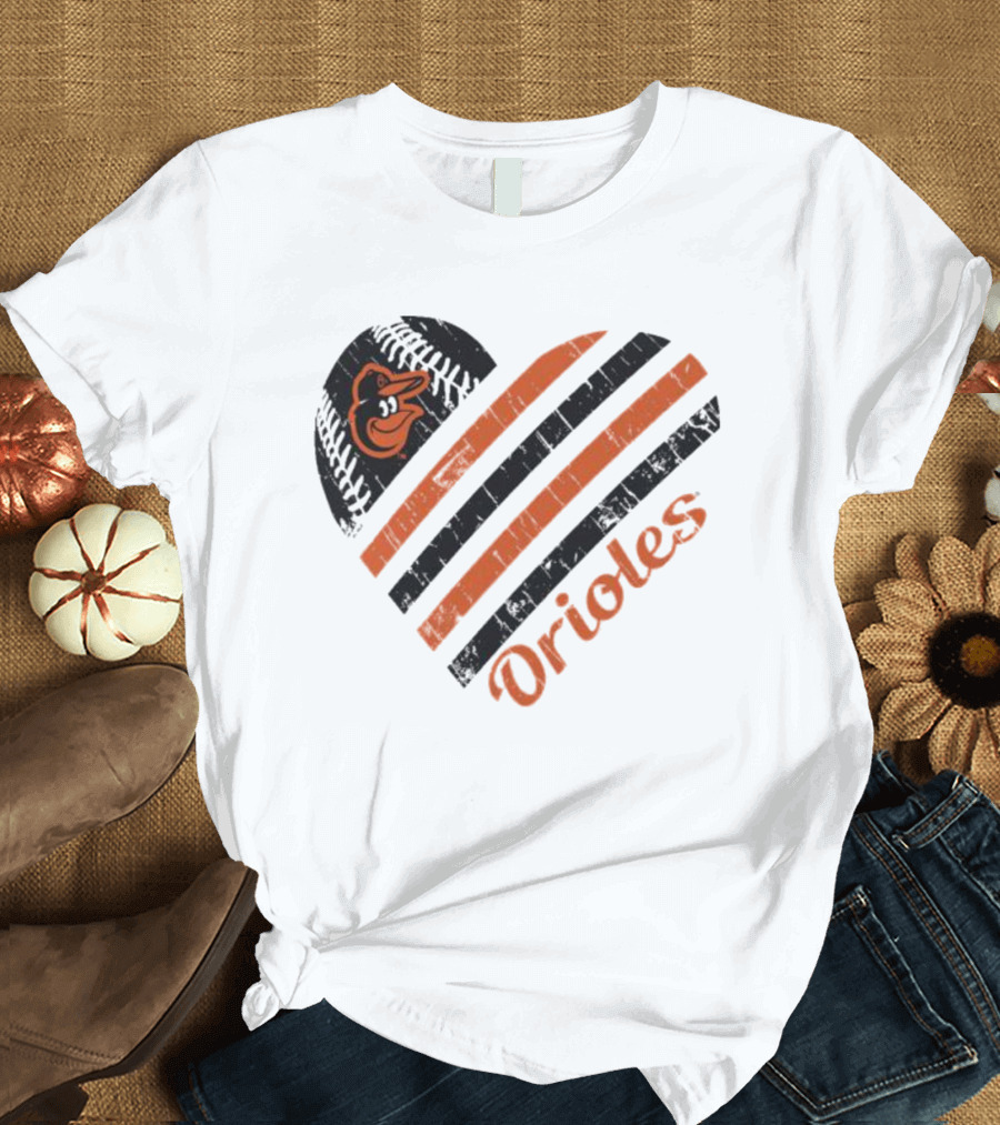 Baltimore Orioles Heart Graphic G-III 4Her by Carl Banks White T-Shirt