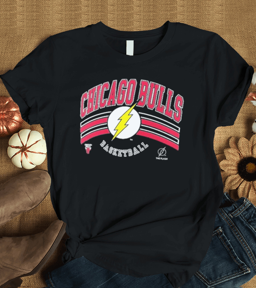 Chicago Bulls Basketball The Flash Logo Collaboration T-Shirt