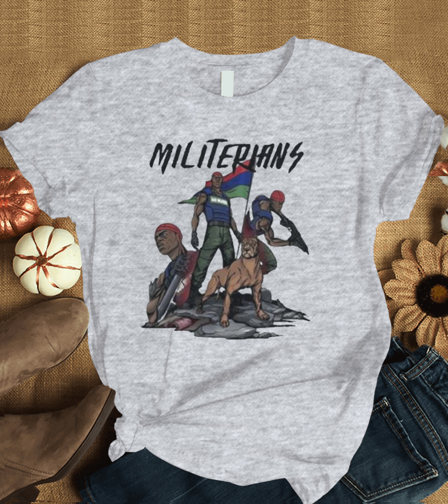 J Hus Merch Militerians Militant Style with Red Bandanas and Guard Dog T-Shirt