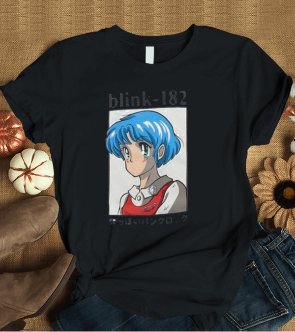 T-Shirt: blink-182 Anime Character Illustration Blue Hair Iconic T-Shirt blink-182 Anime Character Illustration Blue Hair Iconic T-Shirt