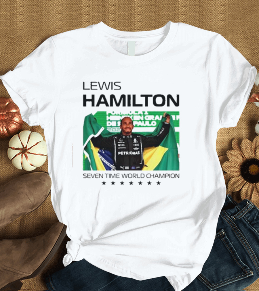 Lewis Hamilton São Paulo Grand Prix Seven Time World Champion T-Shirt
