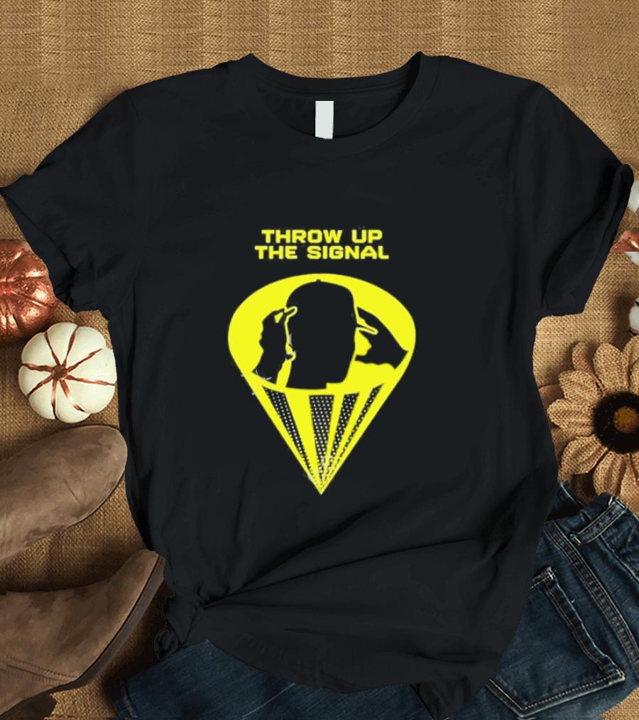 Throw Up The Signal Yellow Silhouette Icon by Noah Berger T-Shirt
