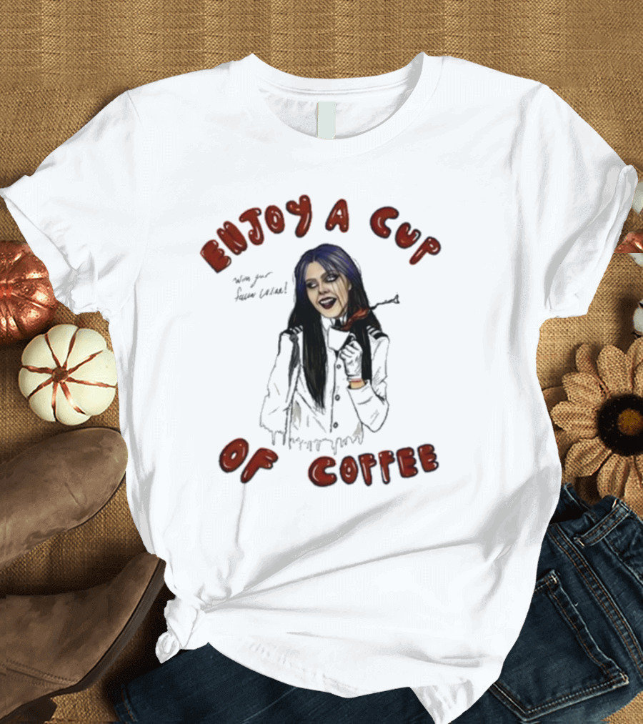 Enjoy a Cup of Coffee Kim Dracula Halloween T-Shirt