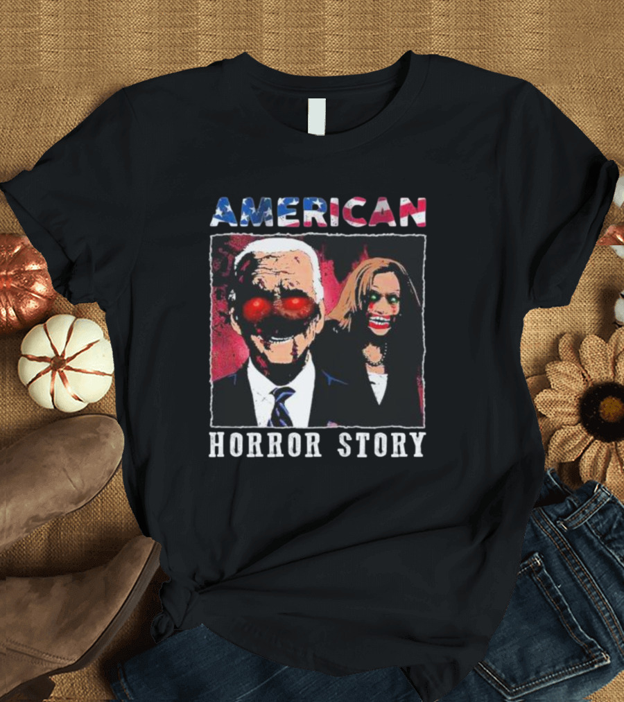 American Horror Story Joe Biden Kamala Harris Halloween Red Eyes T-Shirt