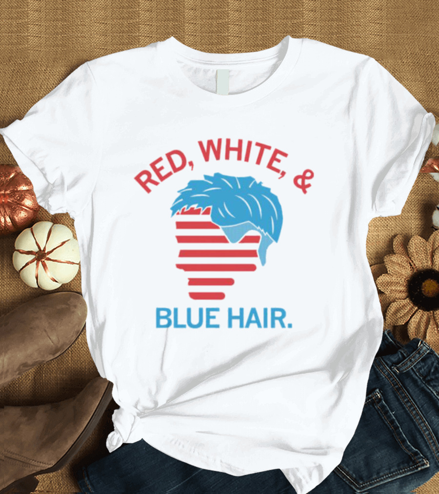 Red White and Blue Hair T-Shirt