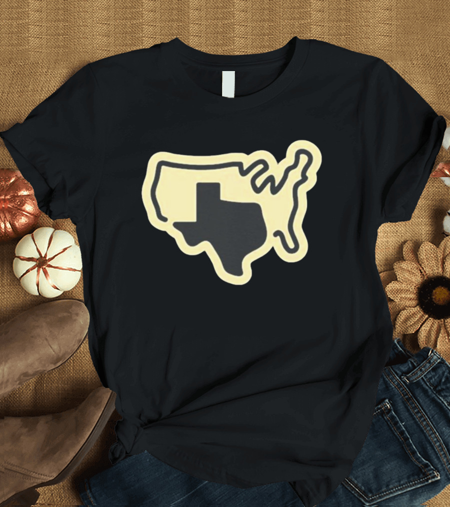 Tan Grand Texas State Silhouette Map USA Shape T-Shirt