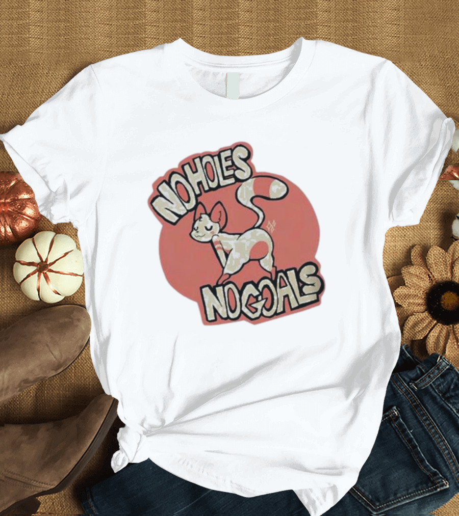 Sockfox No Holes No Goals Fox Graphic Red Circle T-Shirt