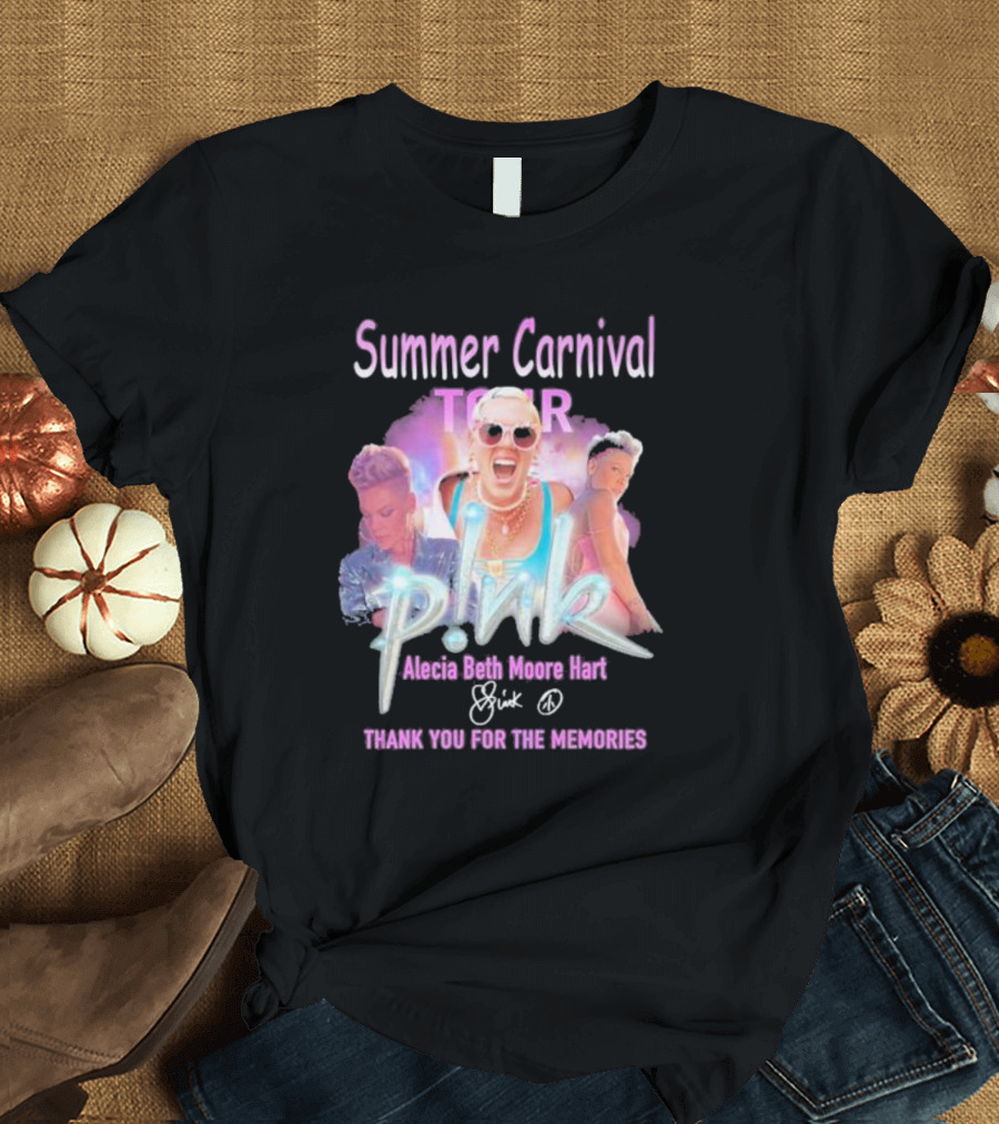 Summer Carnival Tour Pnk Alecia Beth Moore Hart Thank You For The Memories T-Shirt
