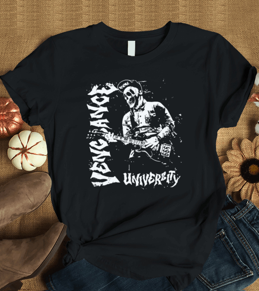 Vengeance University Skull Guitarist 1969 T-Shirt