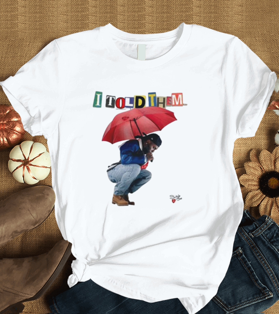 Reexreemz I Told Them Burna Boy Red Umbrella Crouching T-Shirt