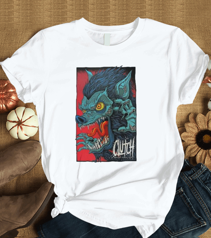 Clutch Blue Werewolf Horror T-Shirt