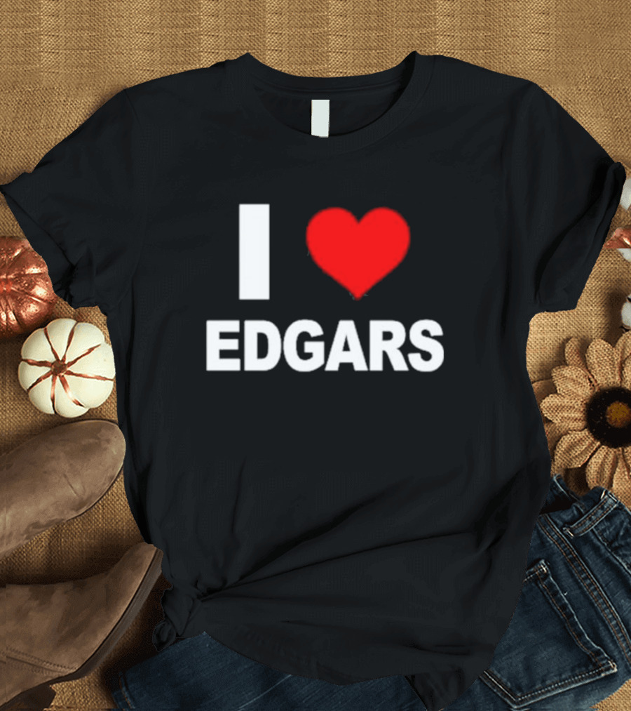Ellaloca I Love Edgars Bold Red Heart T-Shirt