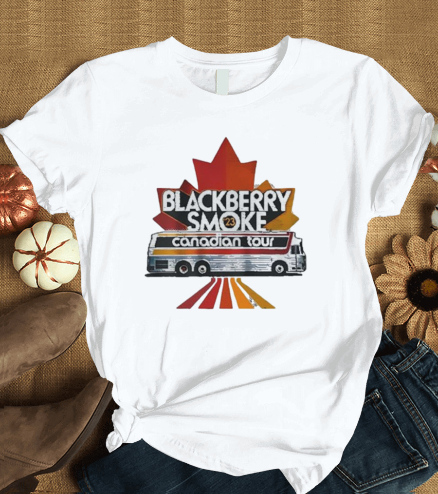 Blackberry Smoke Canadian Tour 23 Maple Leaf Tour Bus Motif T-Shirt