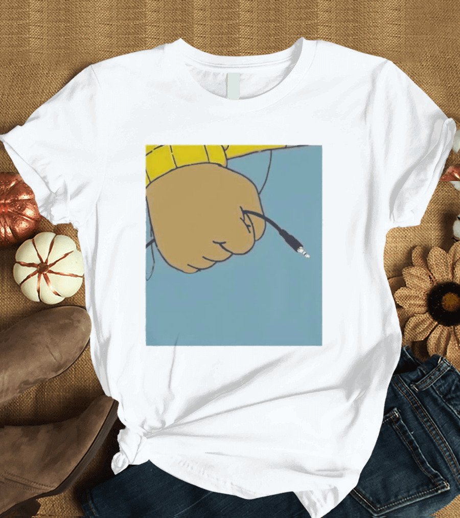Arnold Pass the Aux Hand Holding Audio Cable Meme T-Shirt