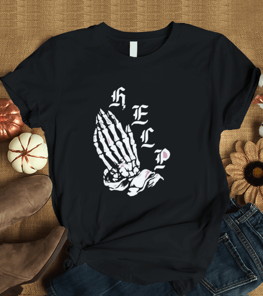 Brandon Lake Store Lake HELP Skeleton Hand Bones T-Shirt