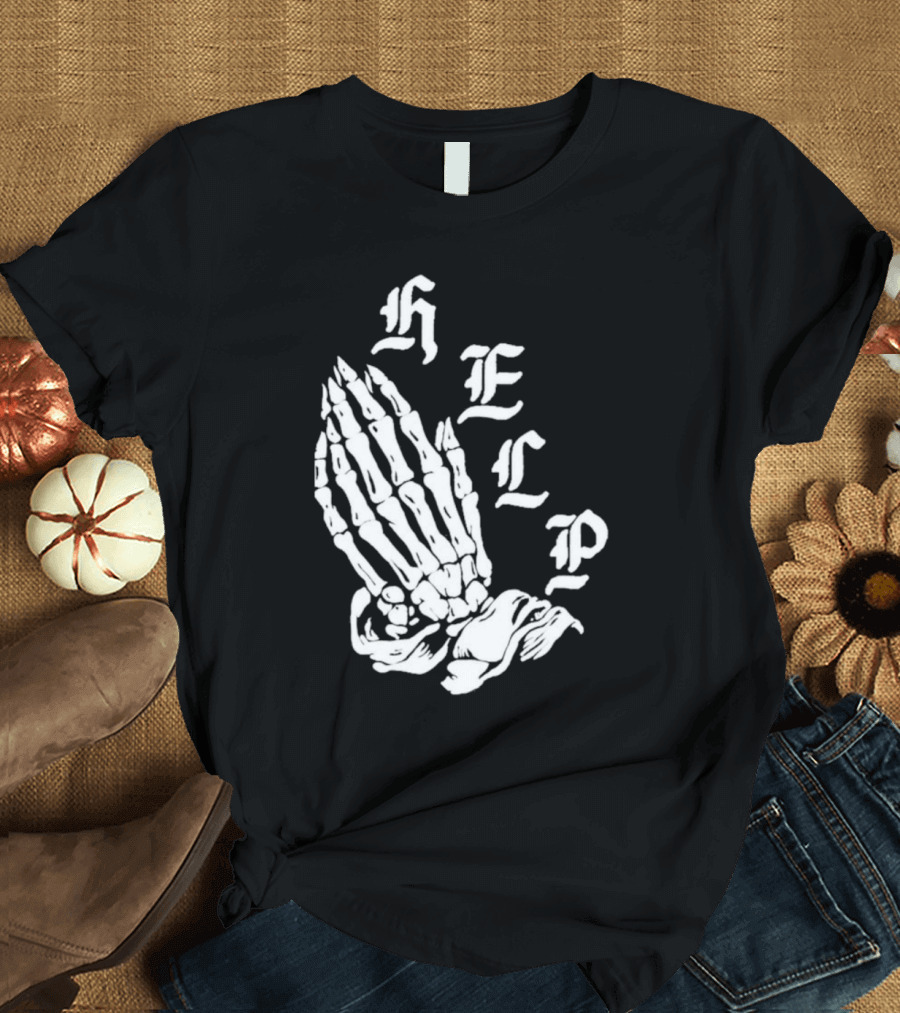hELP Bones Puff Print Skeleton Hands T-Shirt