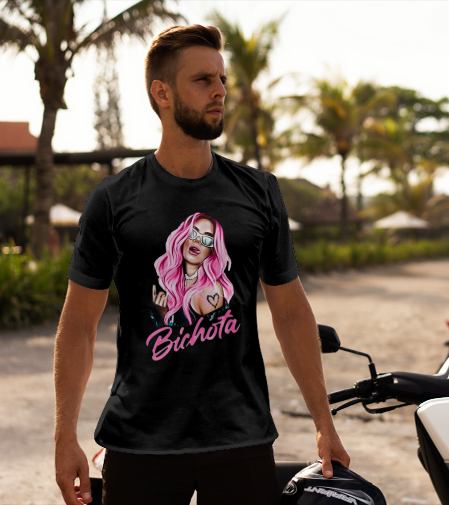 Karol G Pink Hair La Bichota Reggaeton Fan Birthday Gift T-Shirt