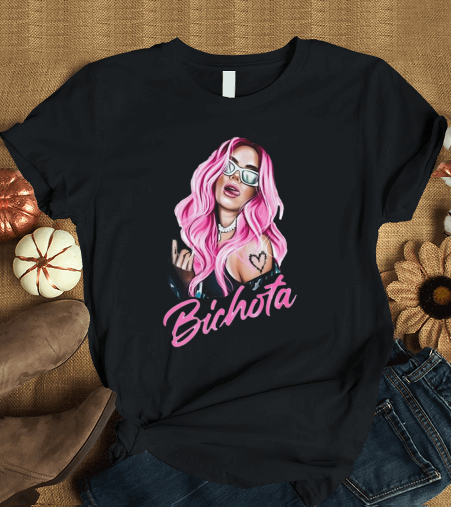Karol G Pink Hair La Bichota Reggaeton Fan Birthday Gift T-Shirt