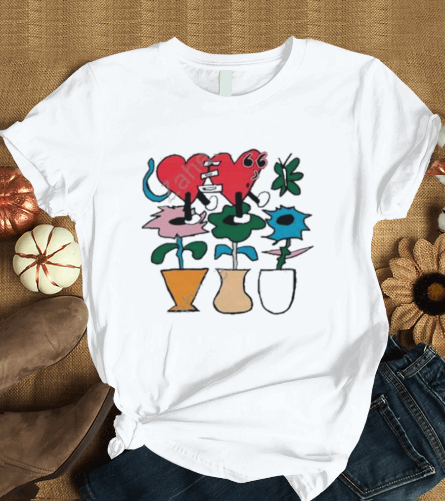 Knuckle Puck Losing What We Love New Red Heart Green Flowers Blue Blooms T-Shirt
