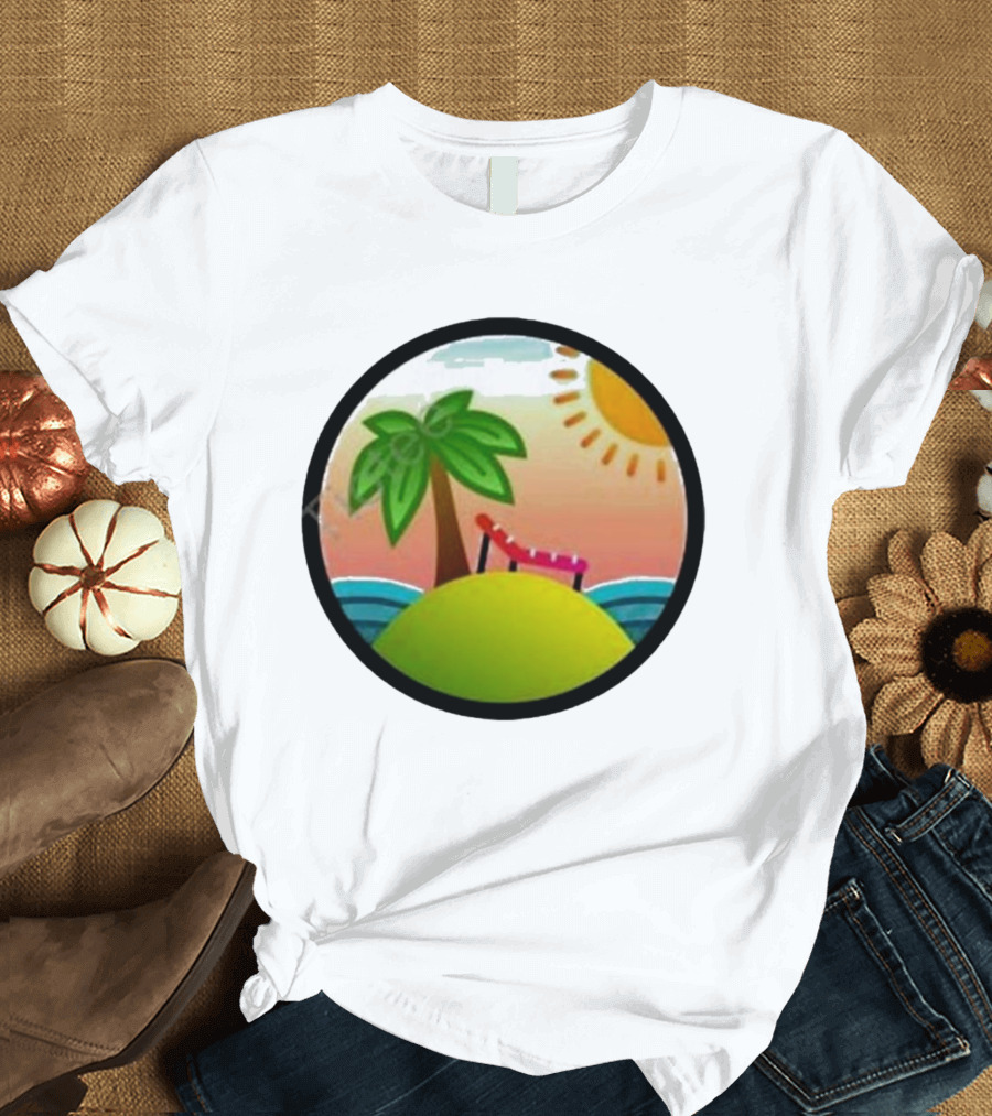 Tanstack Just Relax in Color Sunny Beach Island with Palm Tree and Lounge Chair T-Shirt