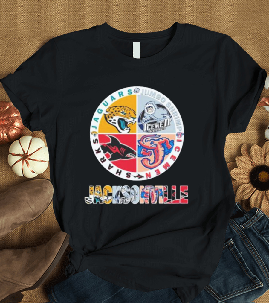 Jacksonville Jaguars Sharks Jumbo Shrimp Icemen T-Shirt