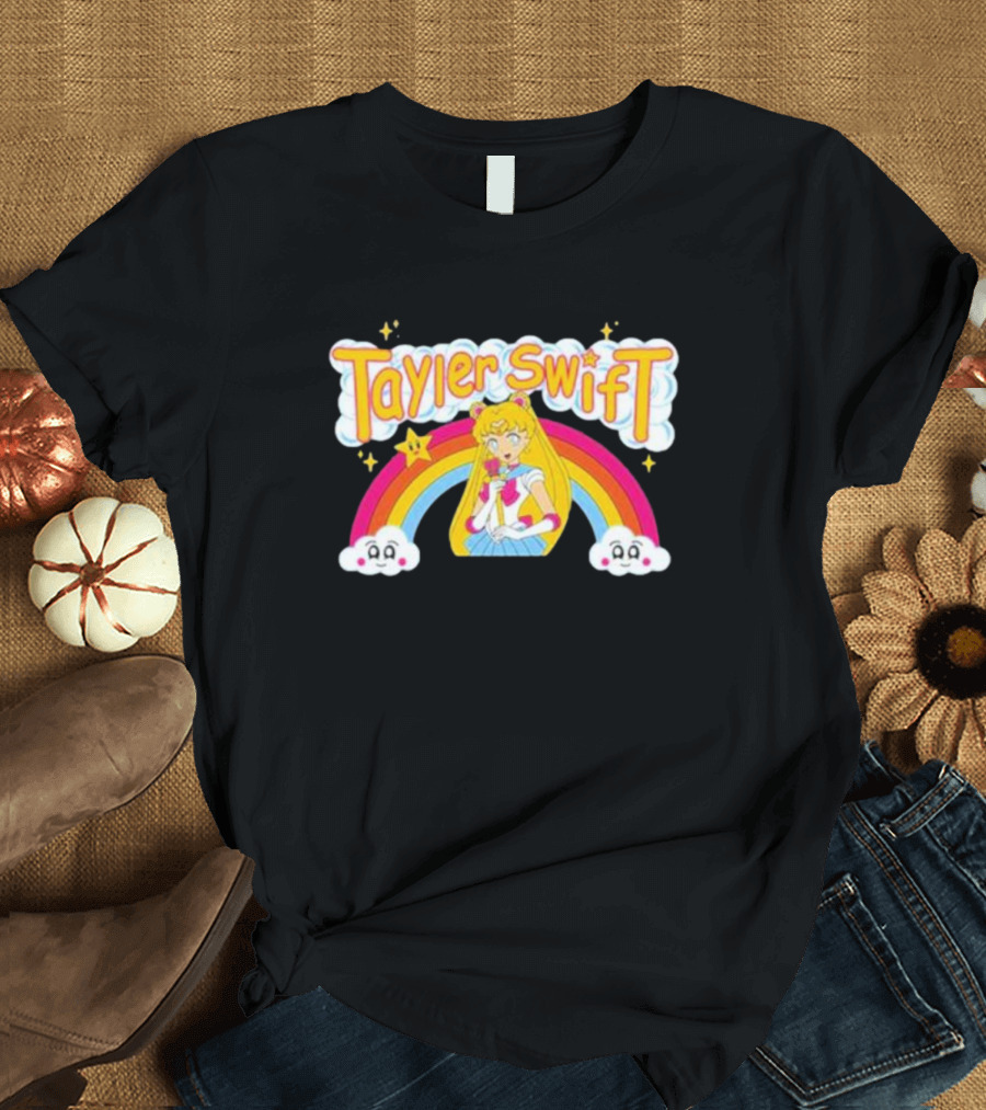 Tayler Swift Lxix Sailor Moon Rainbow Clouds T-Shirt