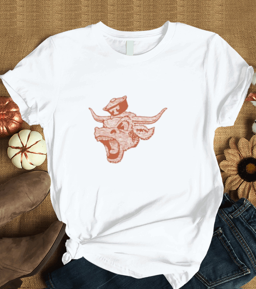 Texas Longhorns Vintage Bevo Logo Texas Orange Franklin T-Shirt