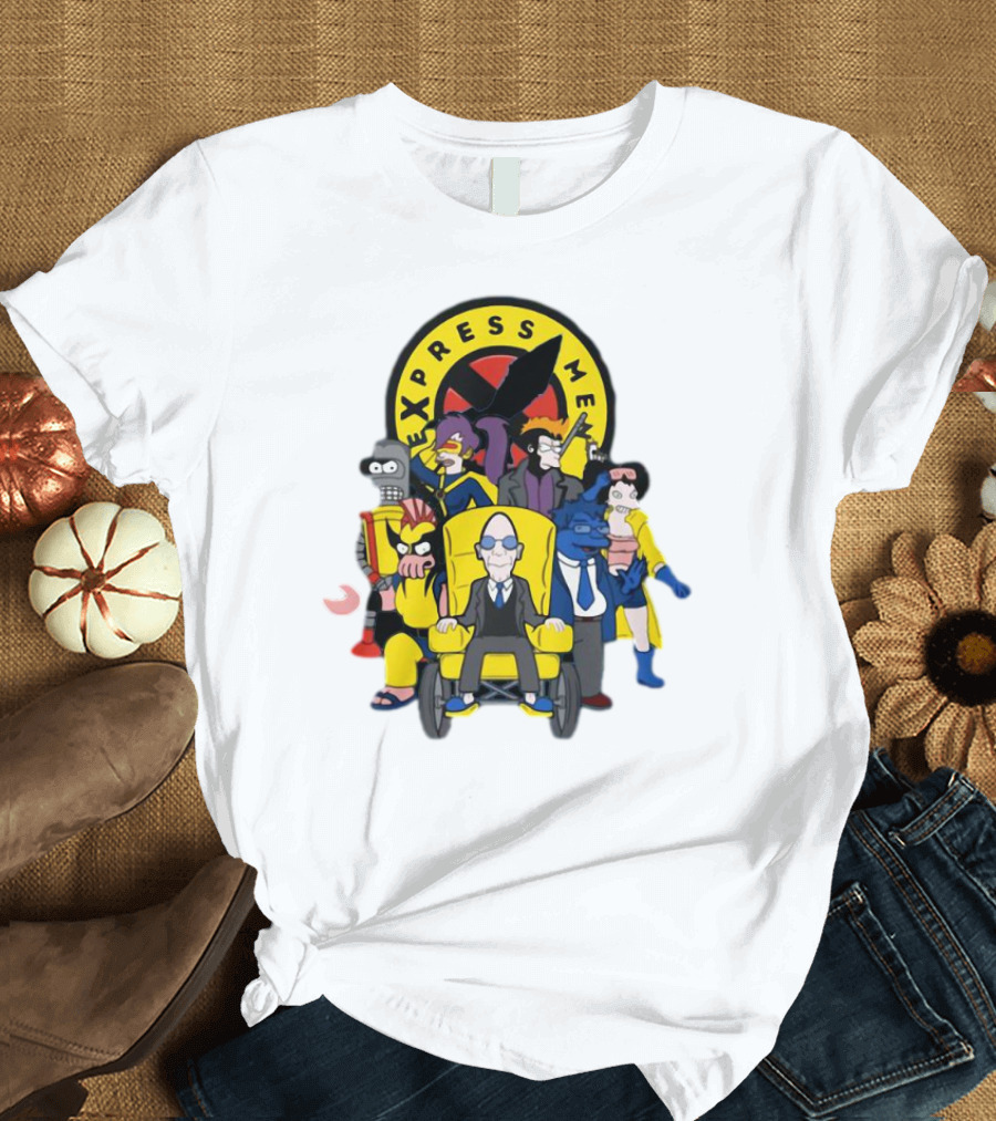 Express Men Futurama Meets X-Men Crossover Ensemble T-Shirt