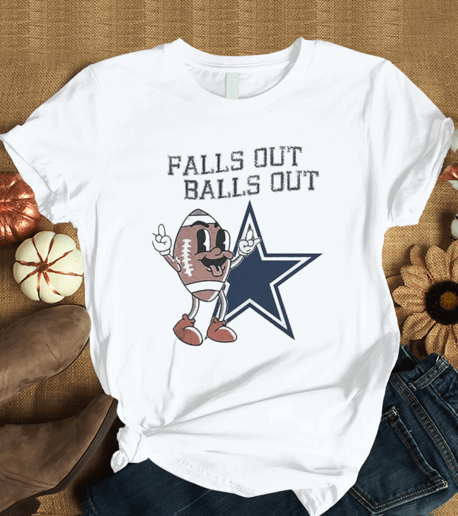 Falls Out Balls Out Football Star T-Shirt