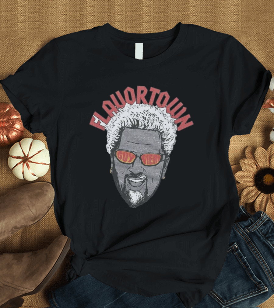 Flavortown Guy Fieri Head with Sunglasses and Spiky Hair T-Shirt