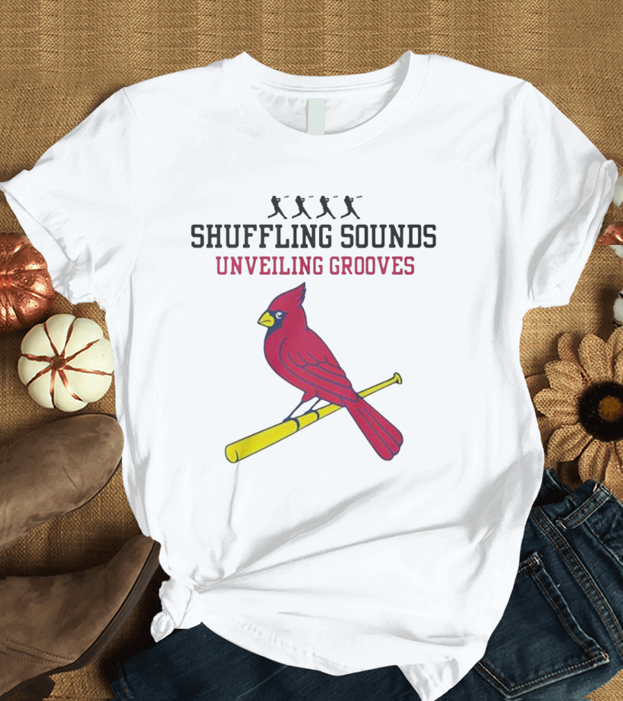 Cardinal Vibes Shuffling Sounds Unveiling Grooves T-Shirt