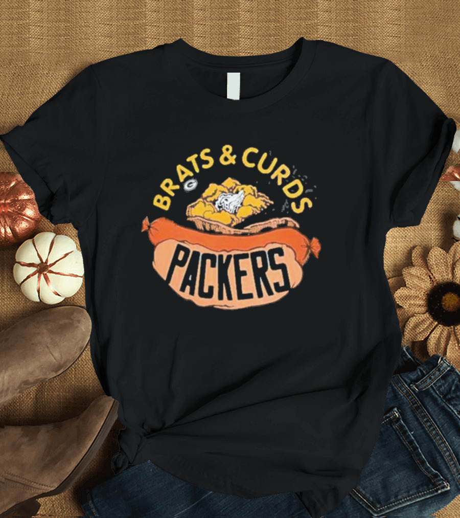 Brats and Curds Packers Homage NFL x Flavortown Green Bay Packers T-Shirt