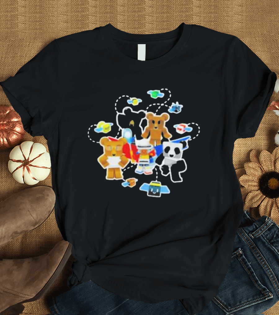 Bee Swarm Simulator Bear Team Characters with Bees T-Shirt