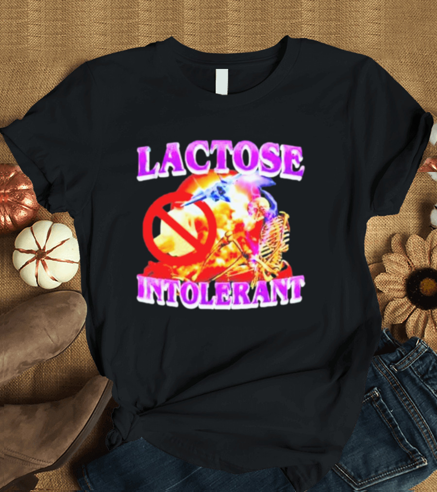 Lactose Intolerant Explosion Skeleton No T-Shirt