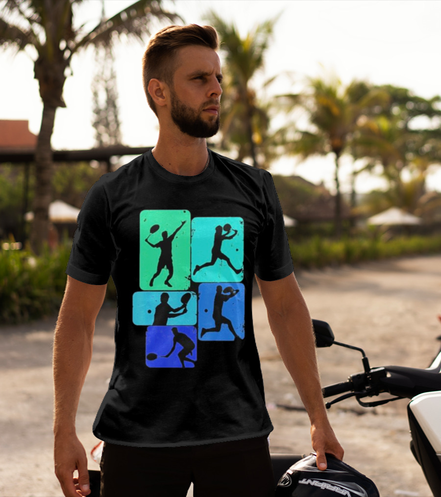 Tennis Player Youth Men Silhouettes In Motion T-Shirt