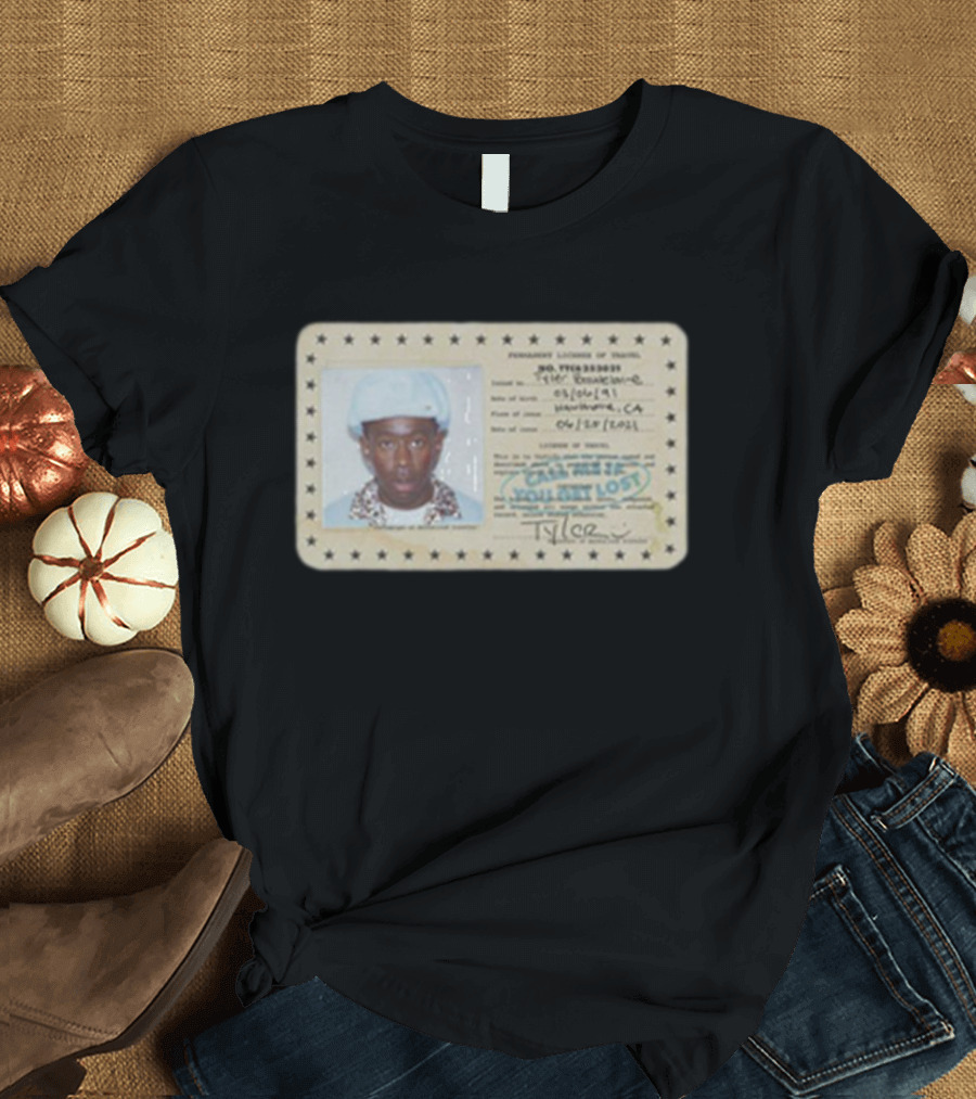 Tyler Call Me If You Get Lost License Card ID with Photograph T-Shirt
