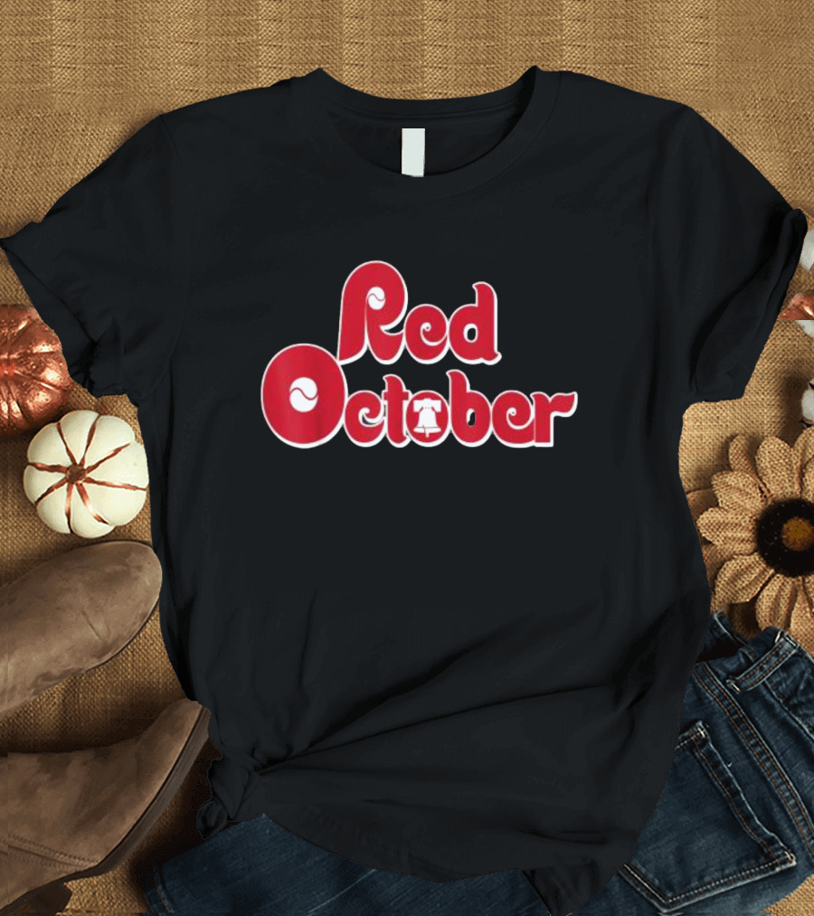 Red October Philly Philadelphia Liberty Bell Baseball T-Shirt