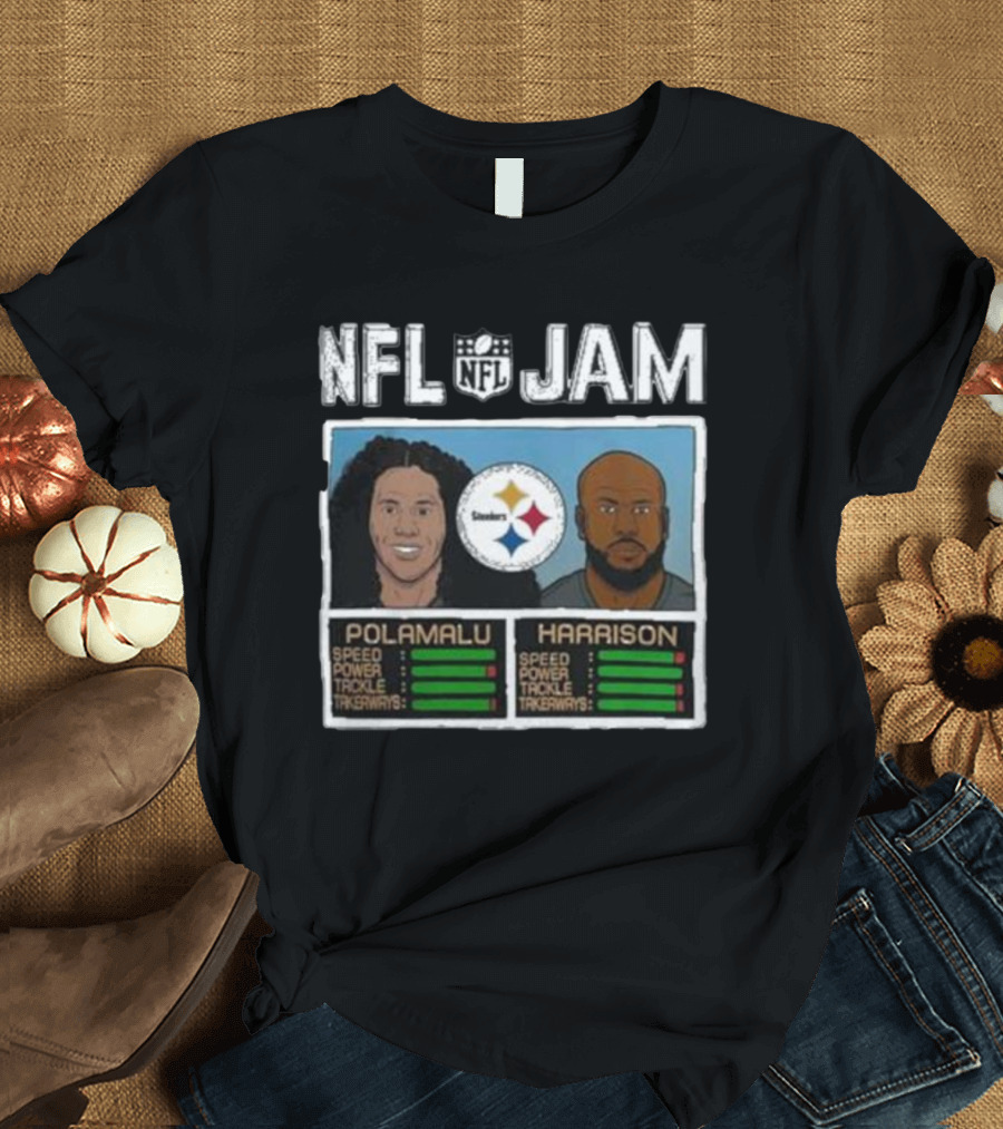 NFL Jam Polamalu Harrison Steelers Stats T-Shirt