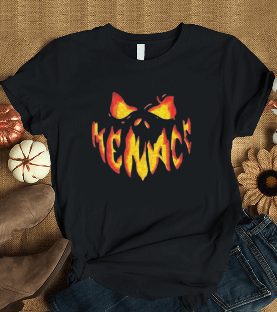 Menace Halloween Pumpkin Face T-Shirt