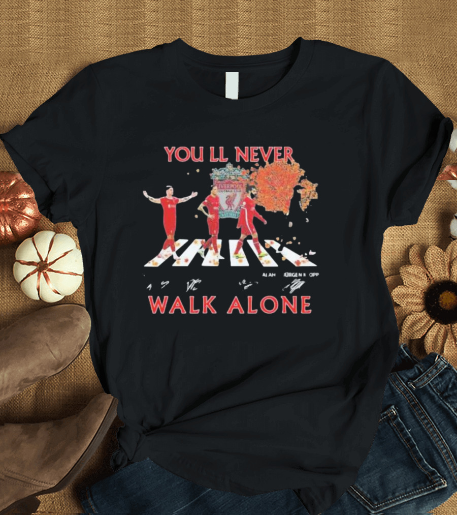 Liverpool FC You'll Never Walk Alone Abbey Road Jurgen Klopp T-Shirt
