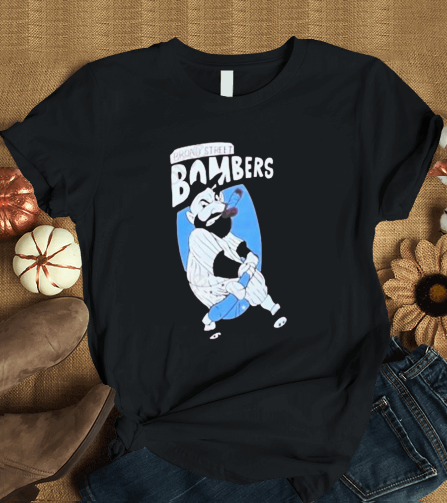 Phillies Marlins Playoff Broad Street Bombers Baseball Player with Bat and Beard T-Shirt