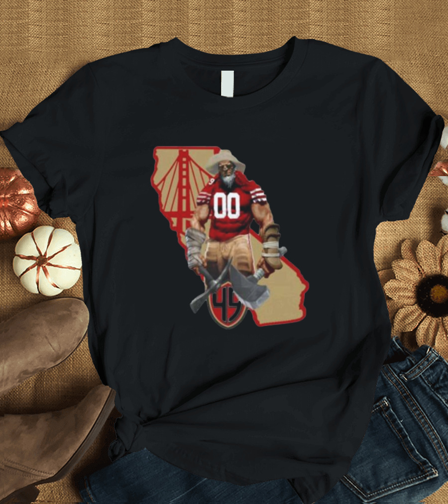 San Francisco Miner California Bridge 49er 00 Jersey T-Shirt