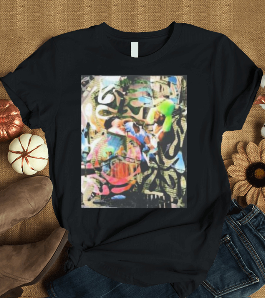 Riri and Rocky Ian Woods Merch Colorful Abstract Collage T-Shirt