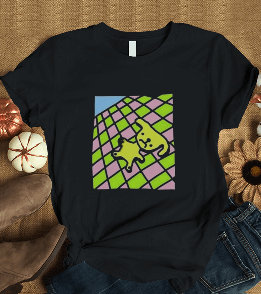 There's A Doggy On The Roof Checkerboard Zoe Bread T-Shirt
